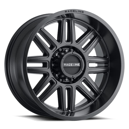 SPLIT Raceline Wheels 948B Satin Black 17X8.5"5X139.7 Bolt Pattern +18mm Offset/(5.46"B/S) Split Spoke Aluminum Passenger Car Wheels, Full Size Replacement Black Car Rims