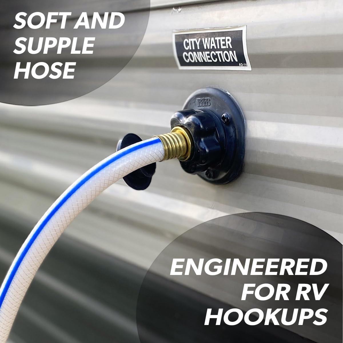 AquaFresh High Pressure Drinking Water Hose Valterra, Water Hose Hookup for RV - 1/2" x 50', White
