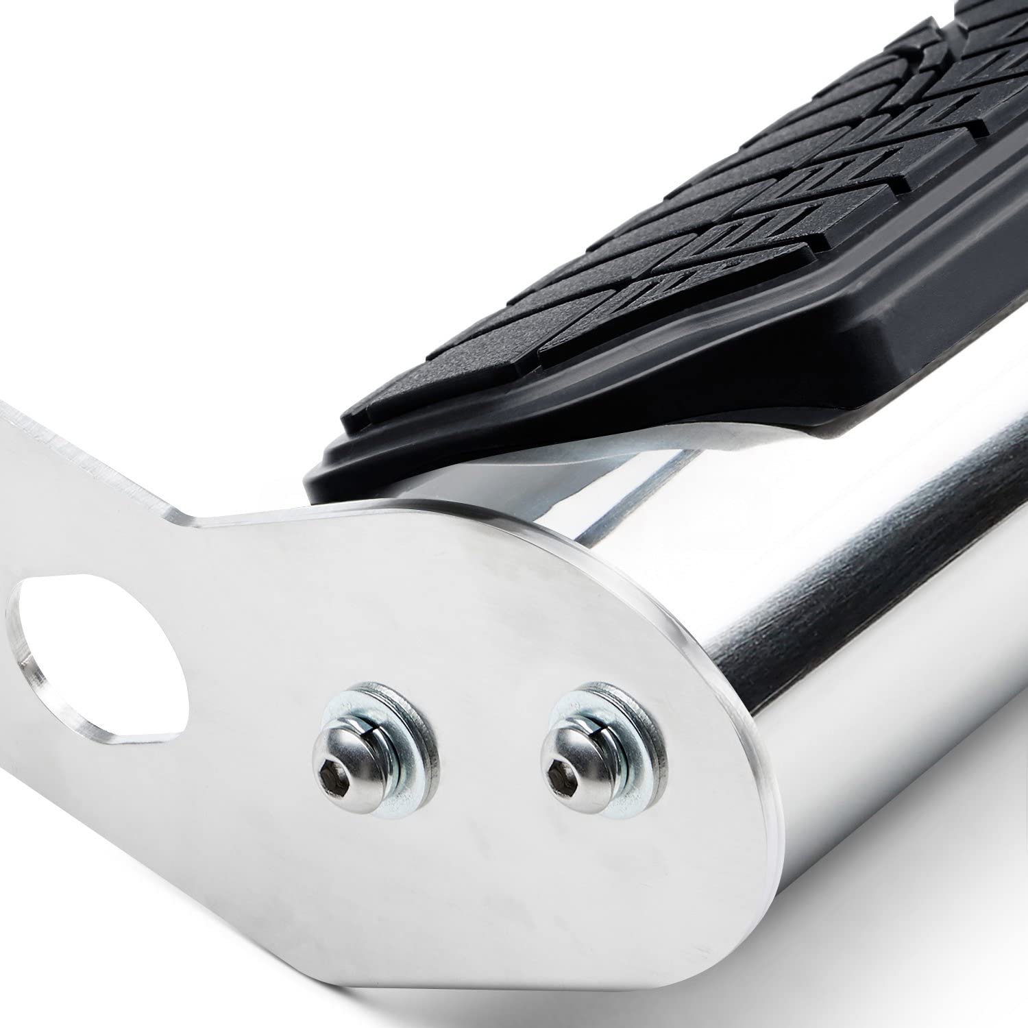 Steelcraft Universal Side Drop Step 4 in. Wide Round Tube Polished Stainless Steel Side Drop Step