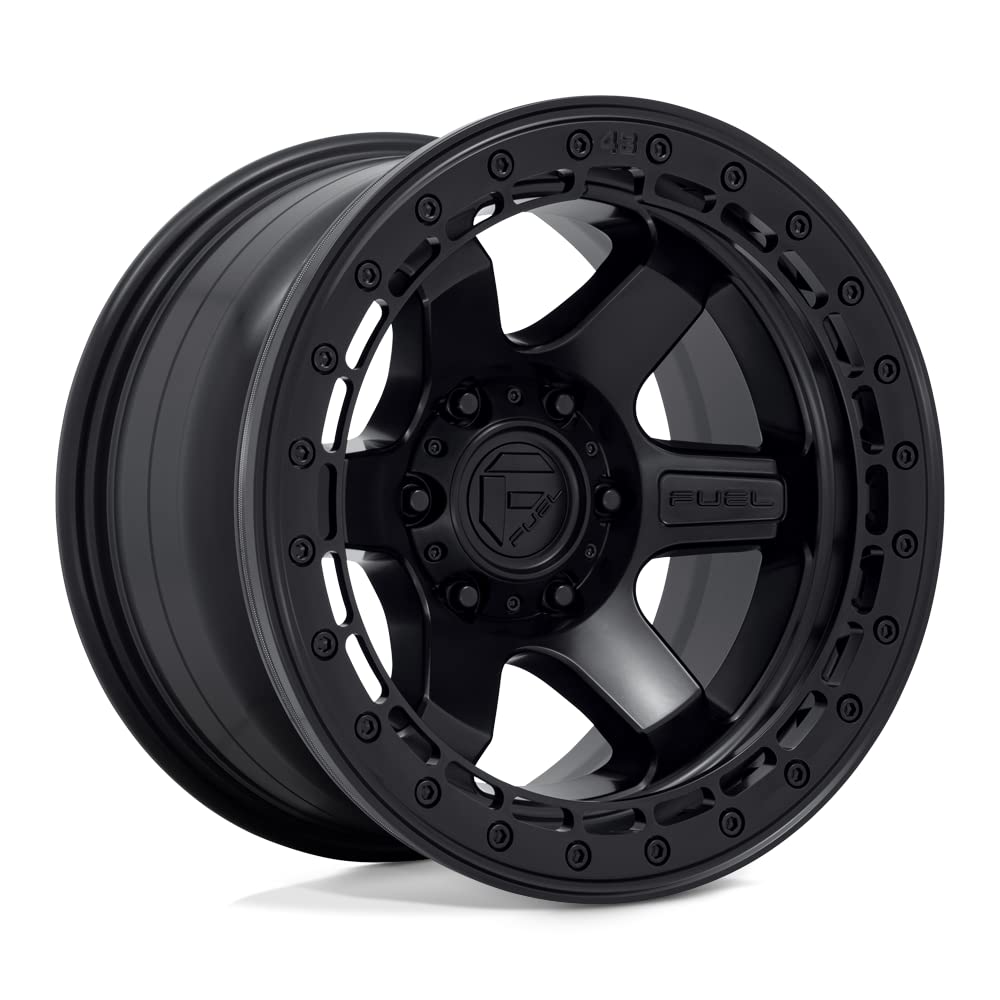 D122 FUEL OFF-ROAD BLOCK BEADLOCK 17X8.5, 6X135, 4.75, 0mm MATTE BLACK WITH MATTE BLACK RING - D12217858947