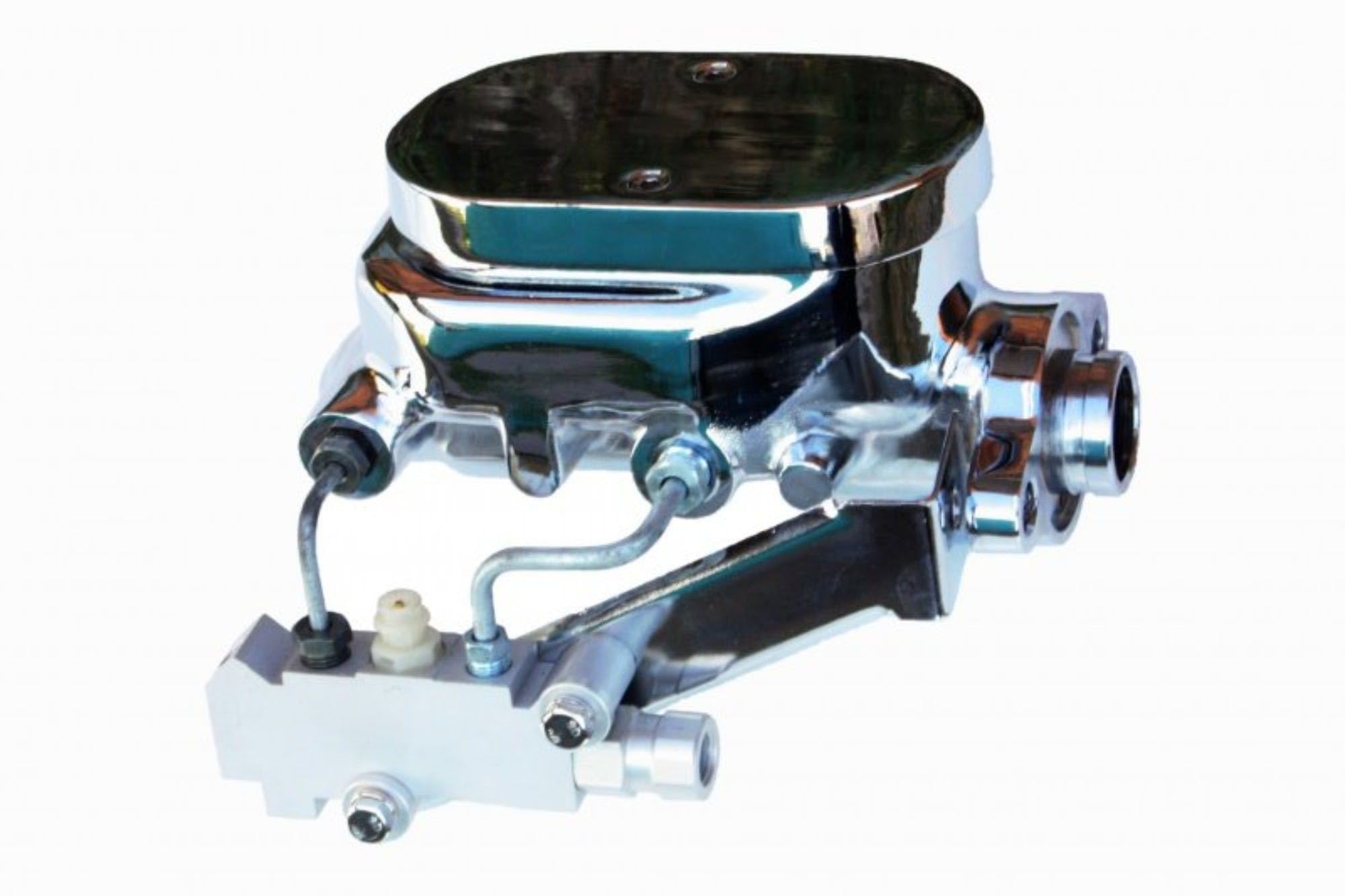 BRAKES LEED Manual Front Disc Brake Conversion 2" Drop Spindle With Chrome Aluminum Flat Top M/C Disc/Disc Side Mount