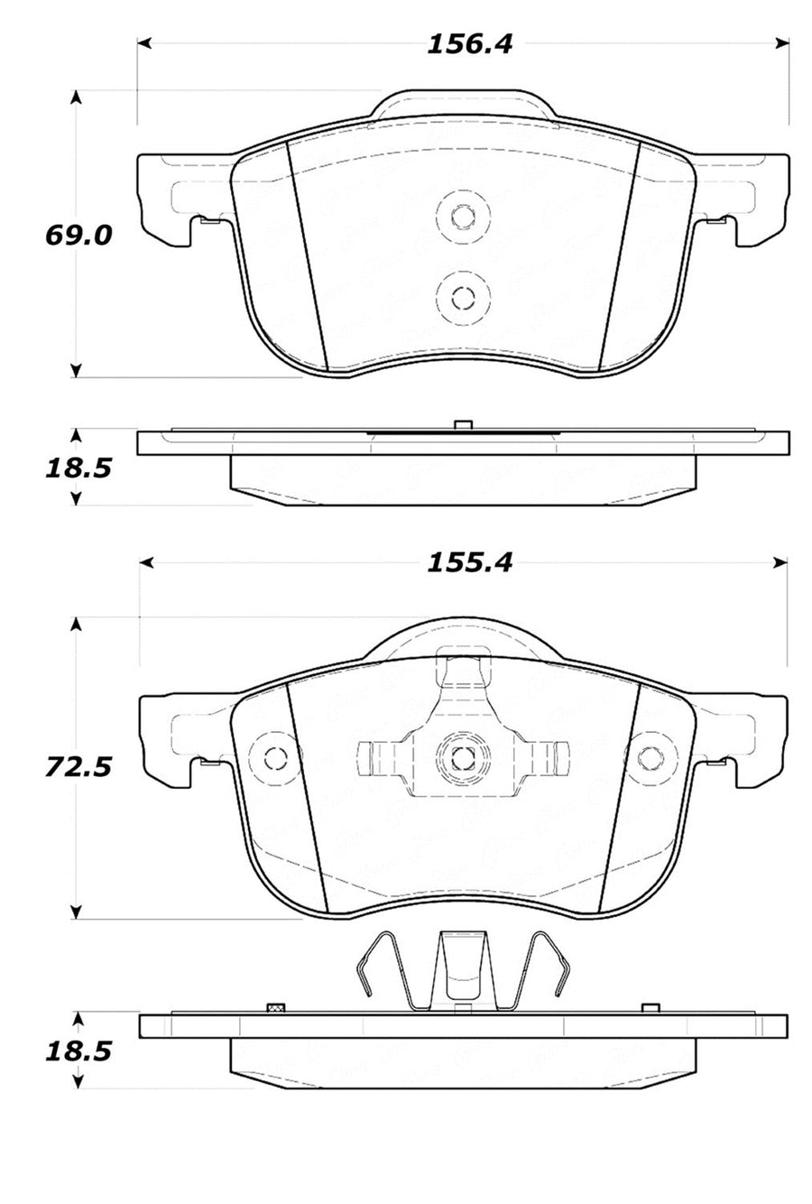 Front StopTech 308.07940 Brake Pads with Shims and Hardware Street