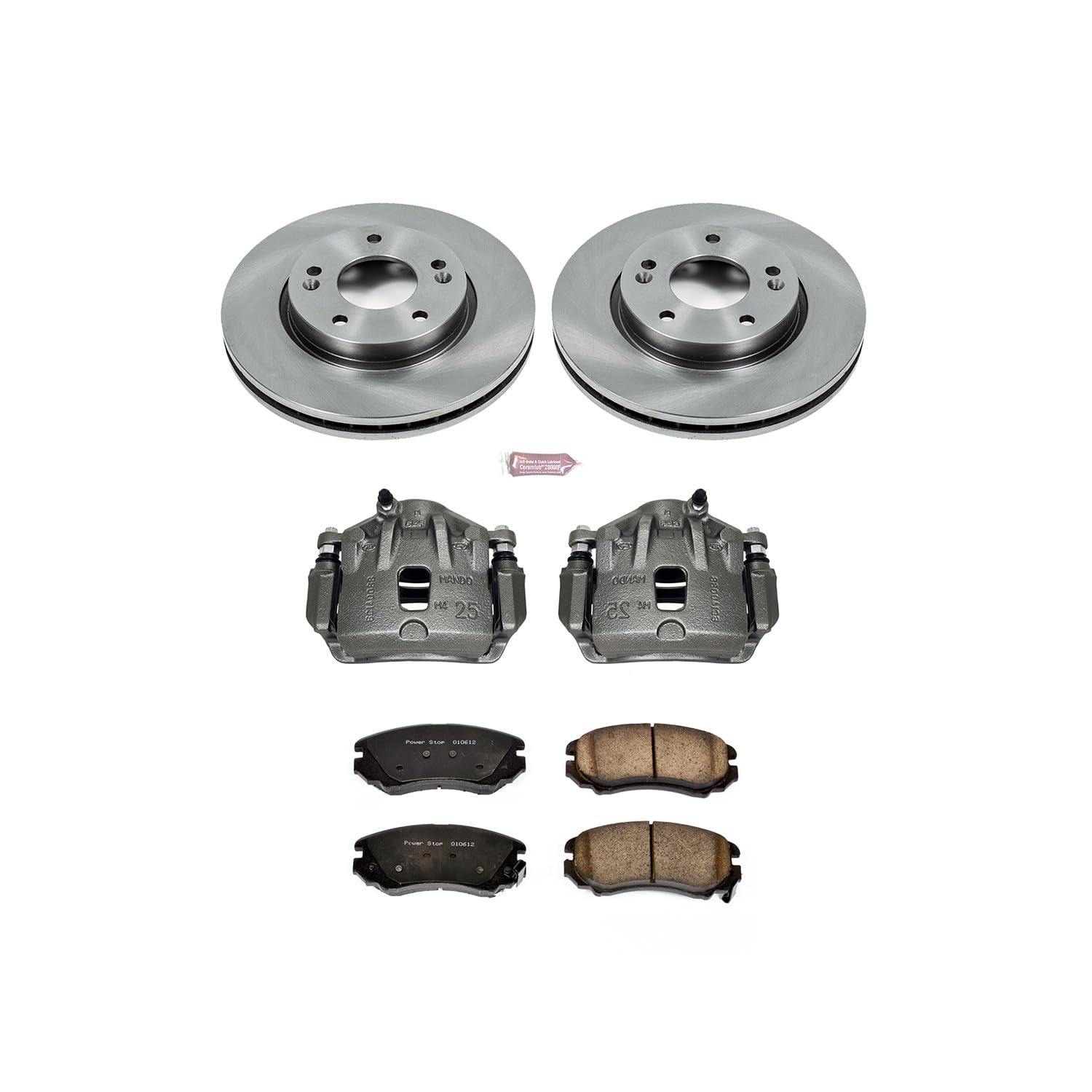 Power Stop KCOE5291 Replacement Autospeciality Front Caliper Kit- OE Rotors, Ceramic Brake Pads, Calipers For Hyundai Elantra 2007-2010 [Model Specific]