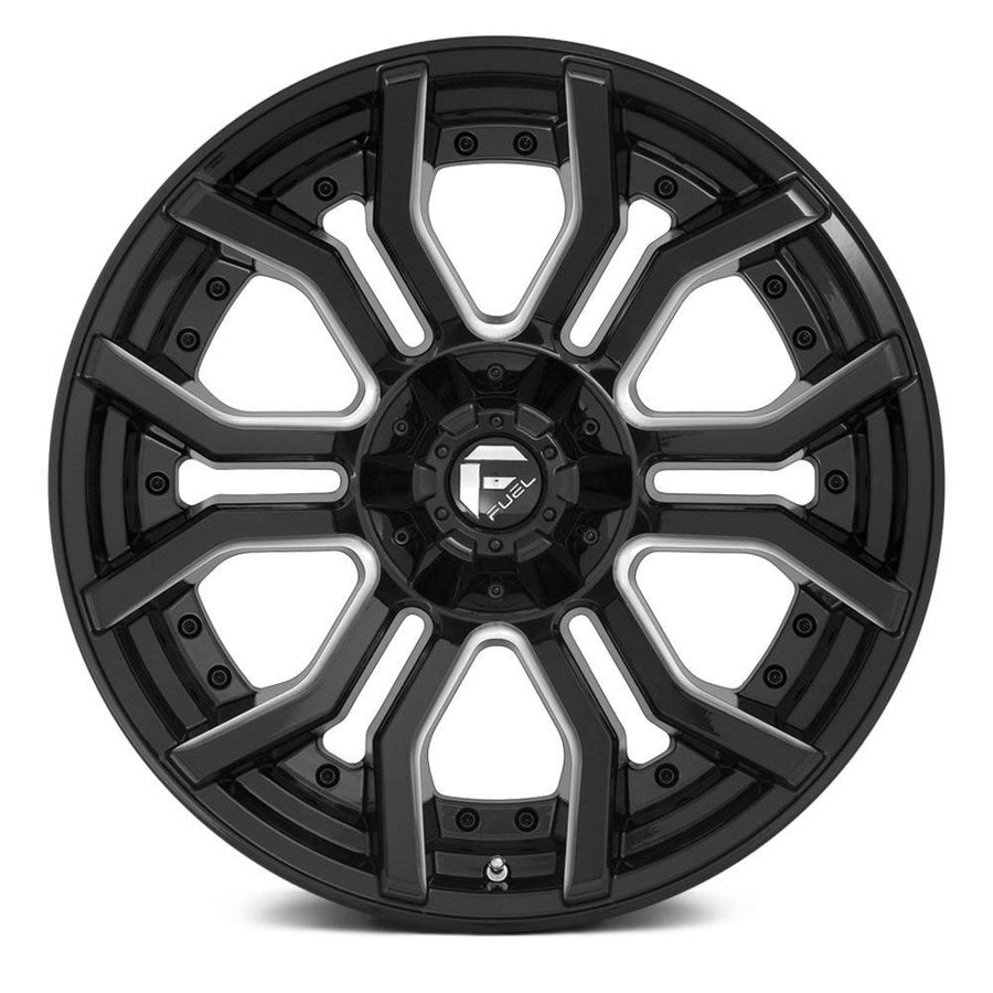 24x12 Fuel D711 Rage 6x135/6x5.5" -44mm Black/Milled Wheel Rim 24" Inch