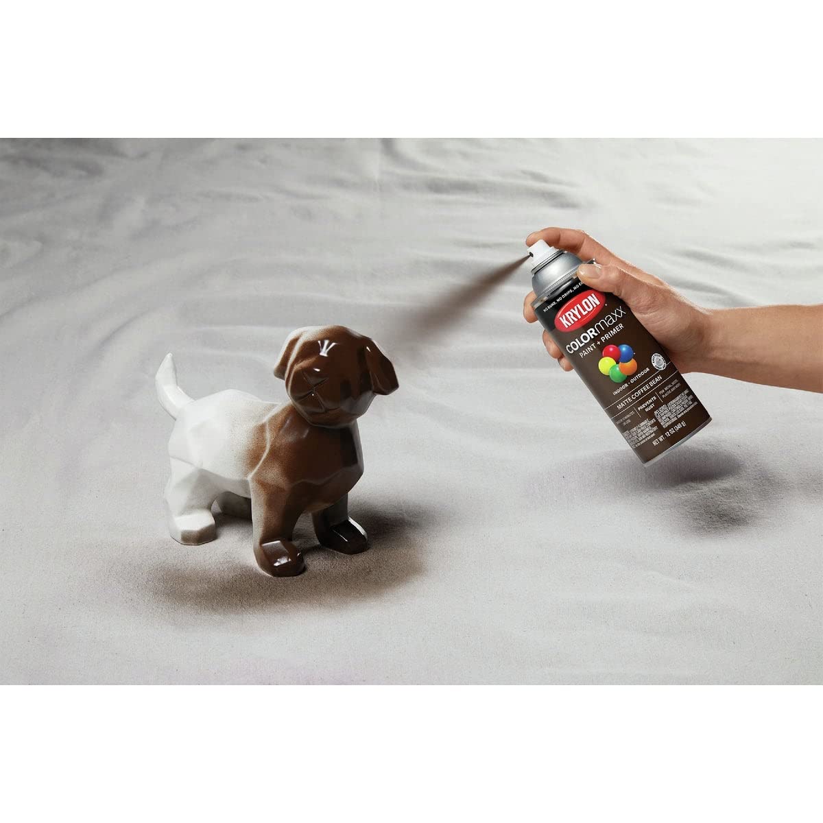 Krylon COLORmaxx K05596007 Spray Paint and Primer for Indoor/Outdoor Use, Matte Coffee Bean