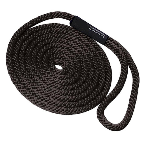 MFP T-H Marine Premium Floating Dock line with Spliced Eye and Chafe Guard - 3/8" x 15' (Black)
