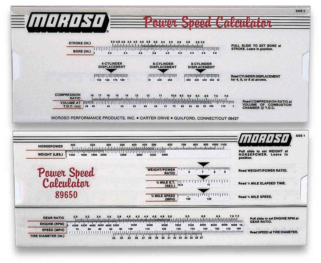 89650 Moroso POWER-SPEED CALCULATOR