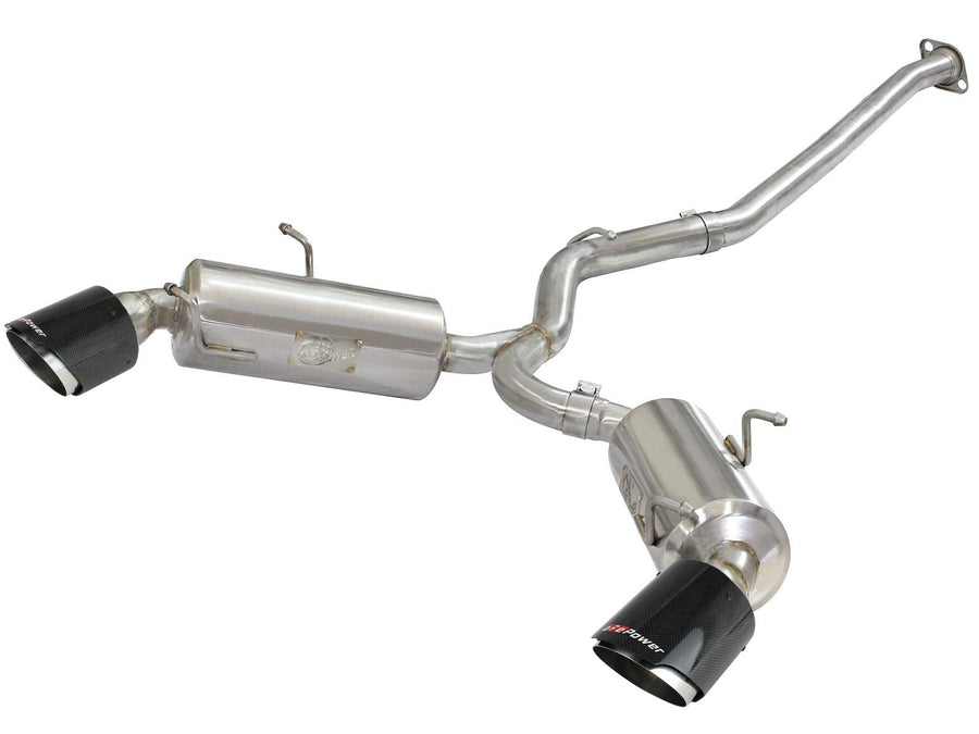aFe Power 2-1/2 IN 304 Stainless Steel Takeda Cat-Back Exhaust System w/Carbon Fiber Tip Toyota 86/FT86/GT86 12-20 / Scion FR-S 13-16 / Subaru BRZ 13-20 H4-2.0L 49-36023-C