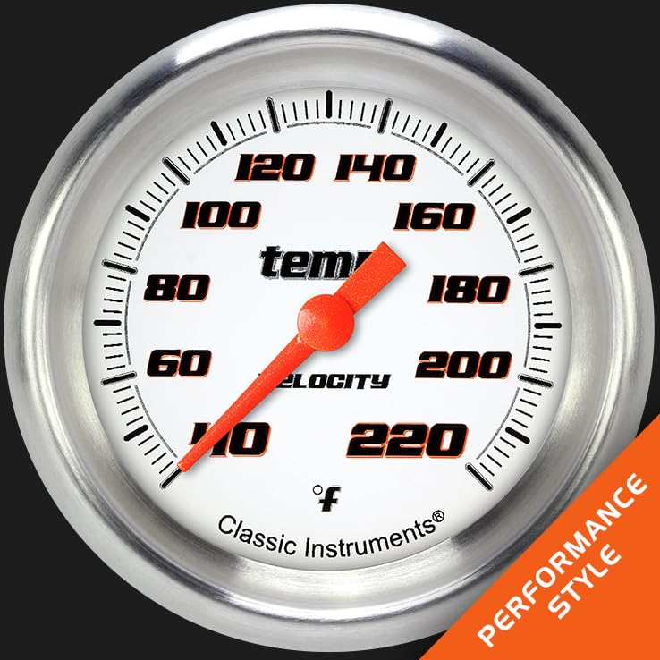 Velocity White Classic Instruments Stck Elimintr VS329WAPF Temperature Gauge