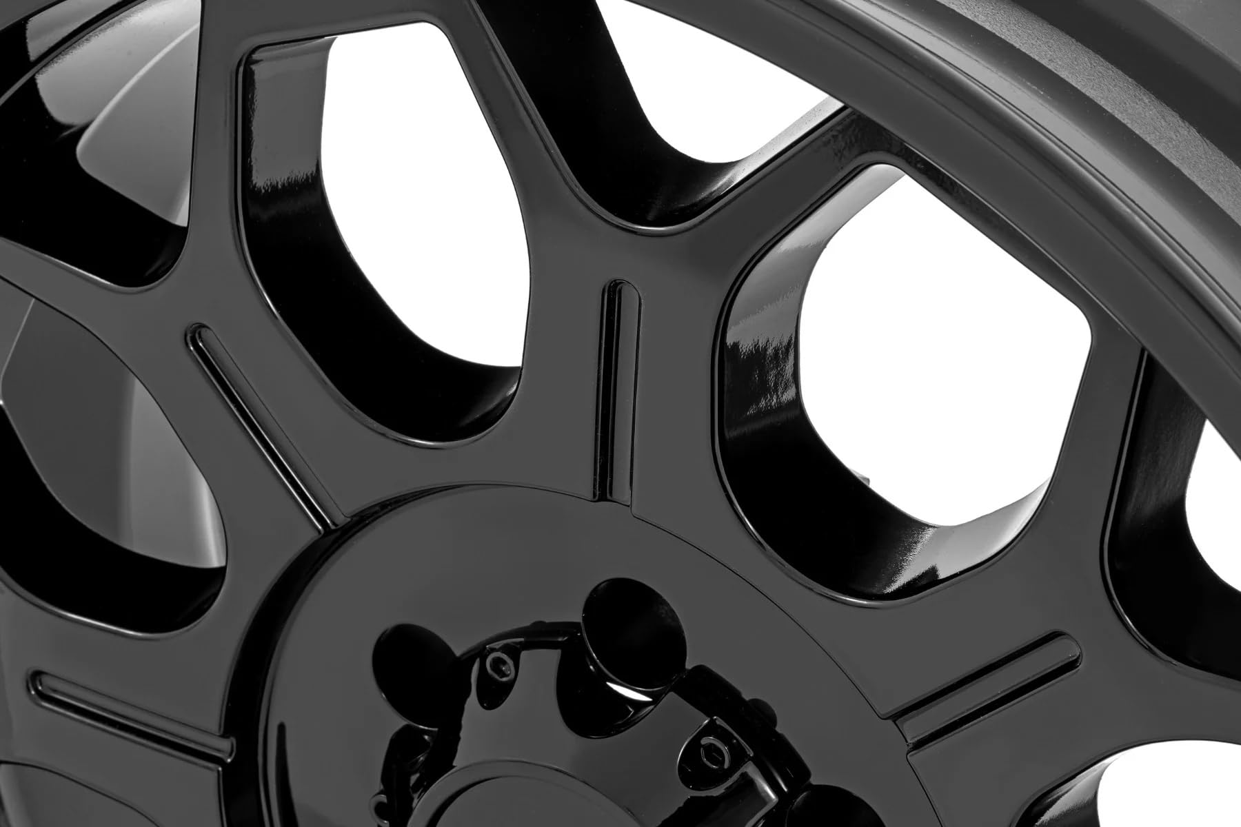 77 Series Rough Country One-Piece Aluminum Wheel - 20x9, 6x5.5" Bolt Pattern, 12mm Offset, Semi-Gloss Black