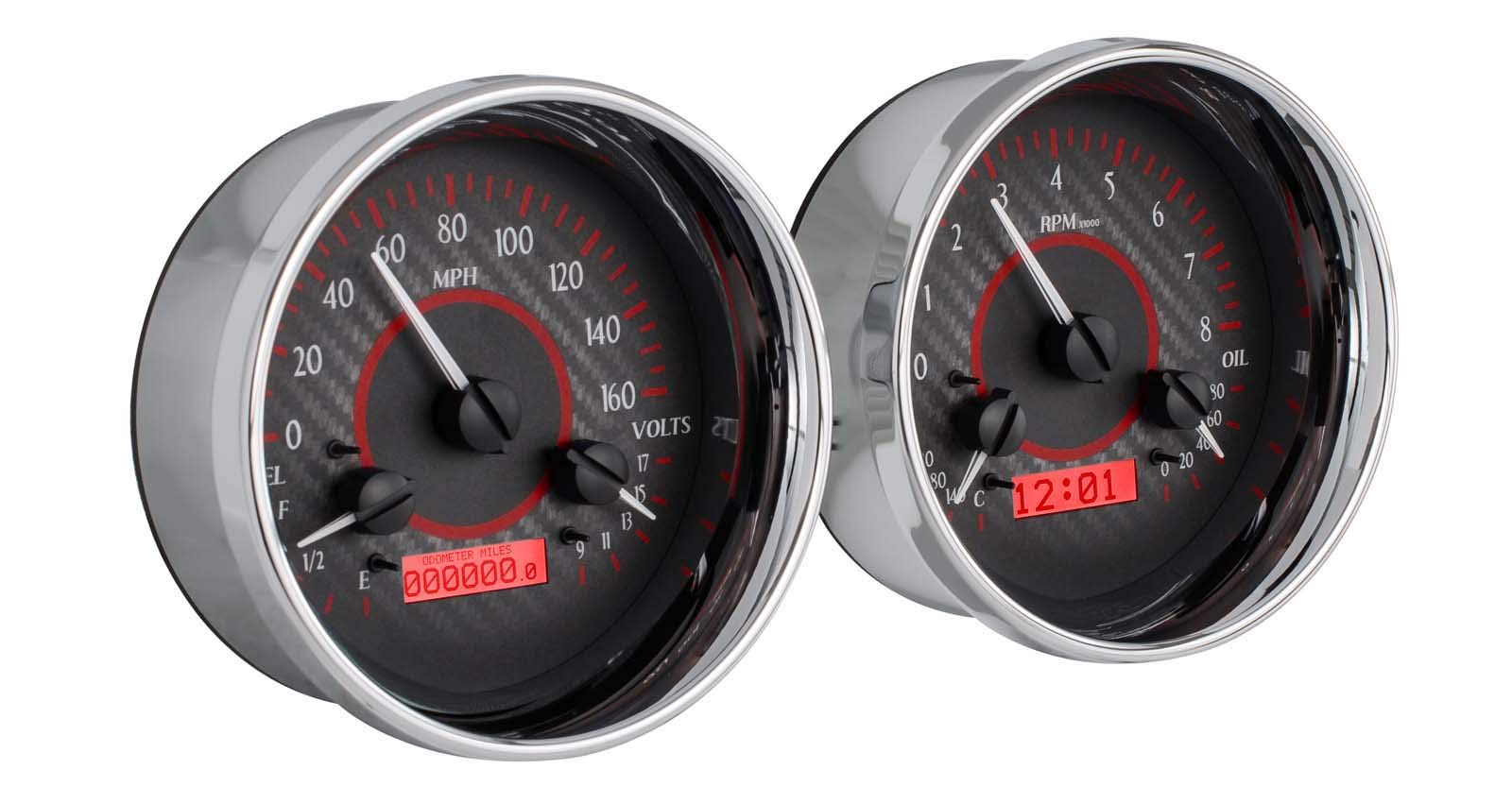 VHX Dual Round Universal System, Carbon Fiber Face - Red Display