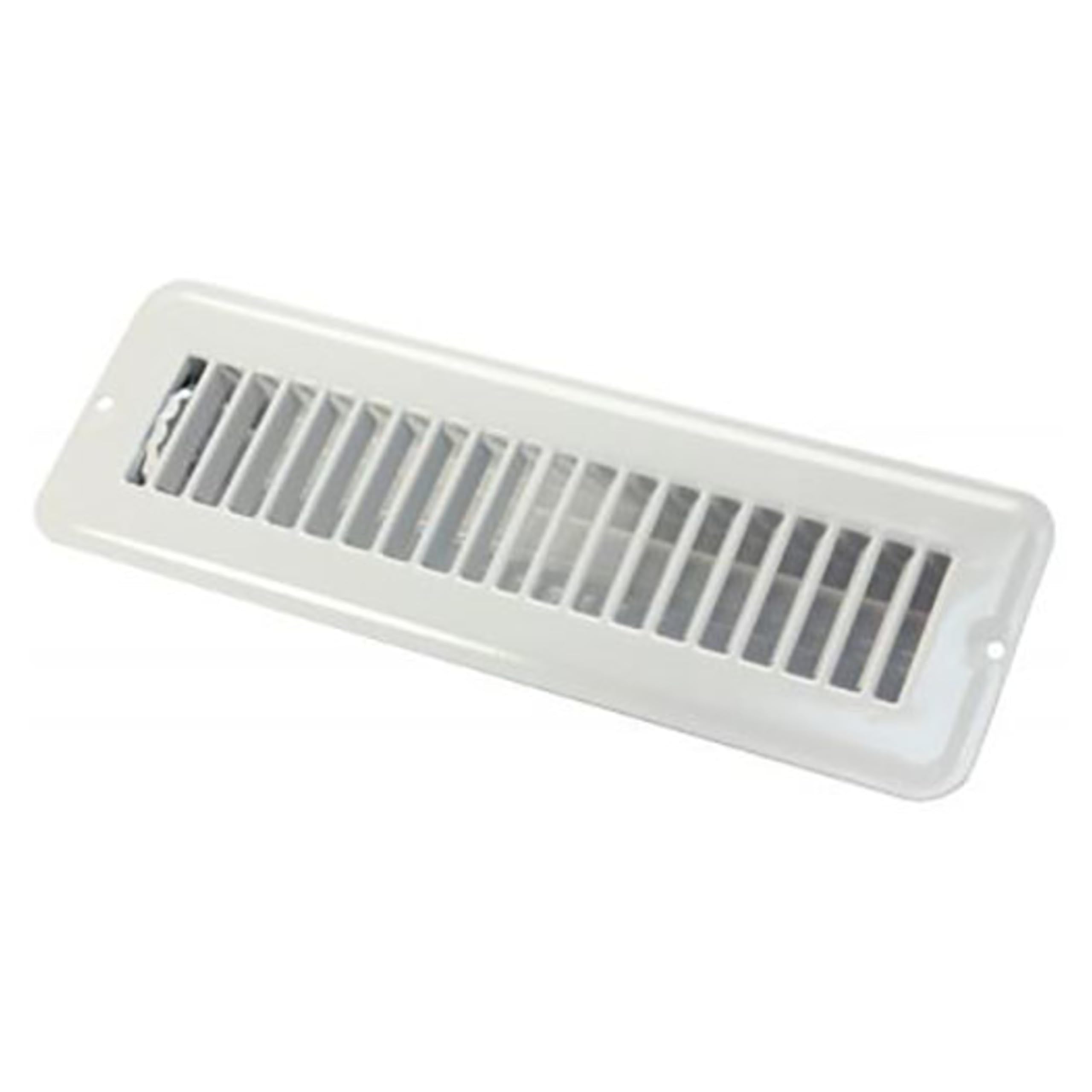Dampered JR Products Floor Register - 2" x 10", White