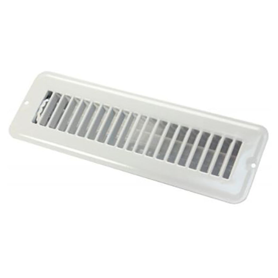 Dampered JR Products Floor Register - 2" x 10", White