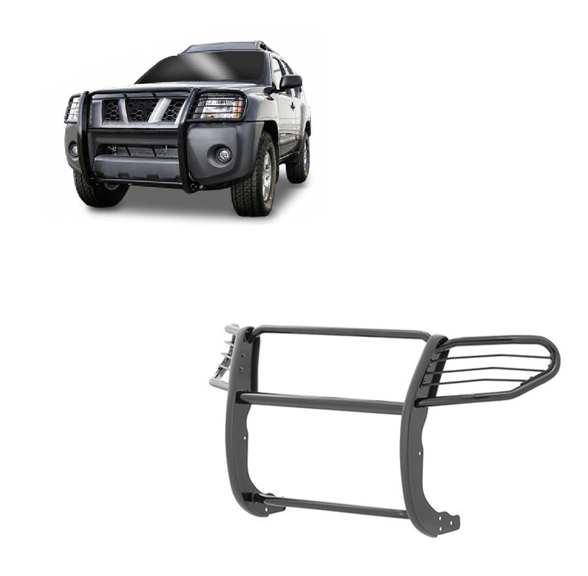 Grille Brush Black Horse Bumper Guard Modular Black Compatible with 2005-2015 Nissan Xterra-17A112100MA