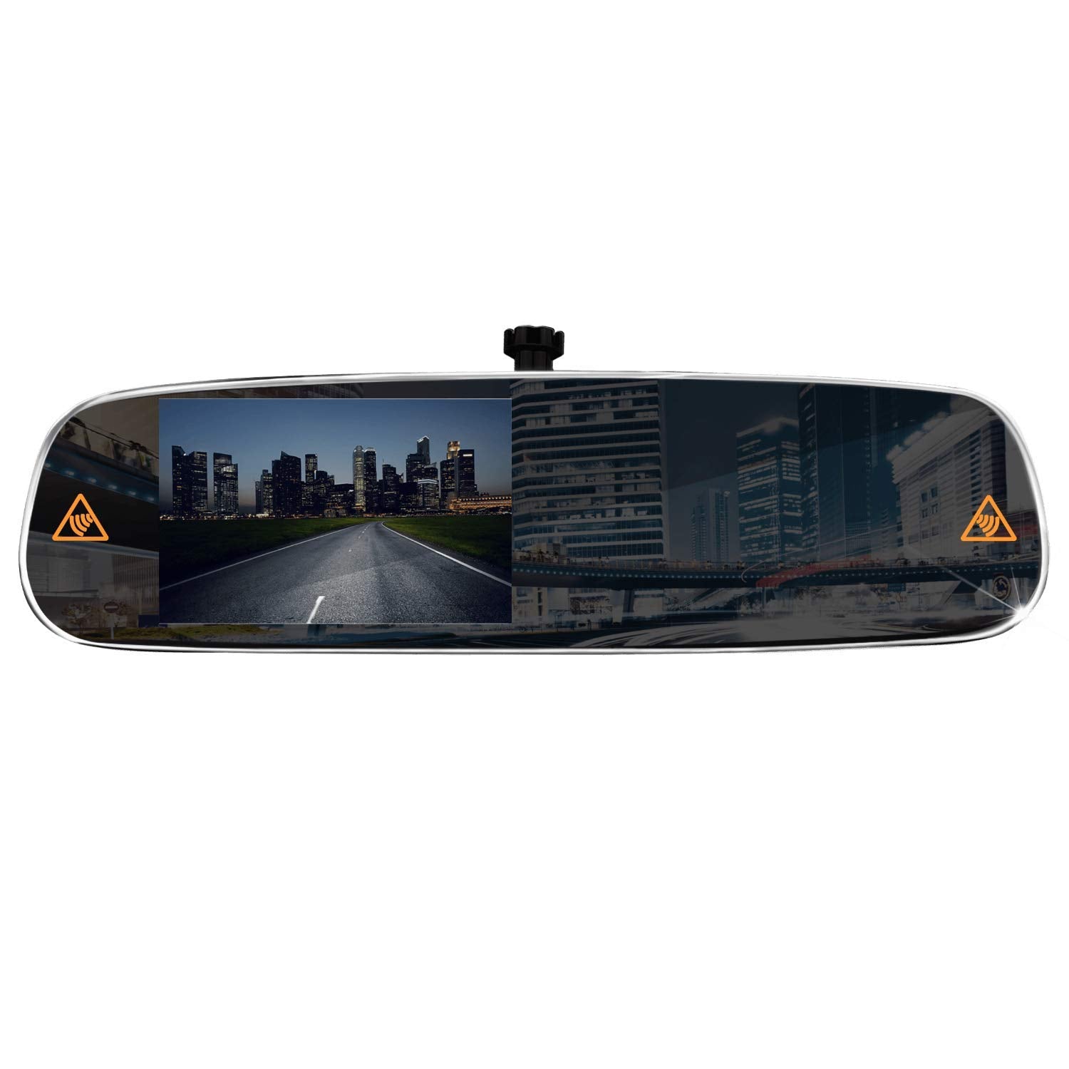 BSS-MI RYDEEN Rearview Frameless Infinity Style Polished Edge 4.3” TFT Mirror Monitor for Backup View, 2 Video-in, Trigger On/Off, Built-in LED Indicators for Blindspot Systems, Cameras Not Included