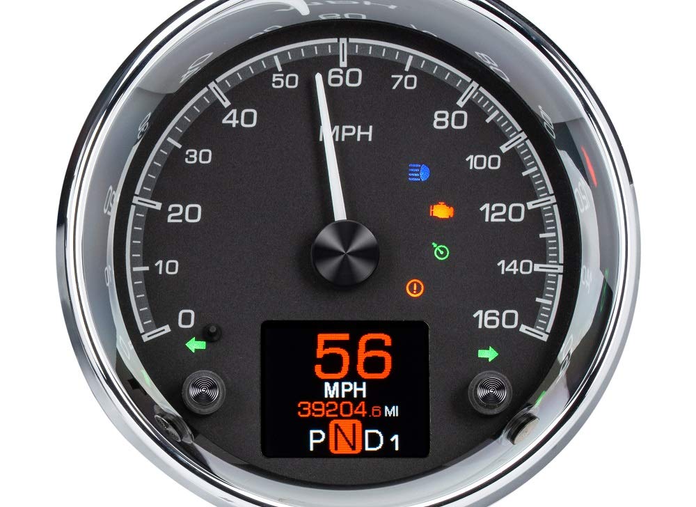 Dakota Digital 6 Gauge Round Analog HDX Instrument System HDX-2024-K Black Alloy Universal