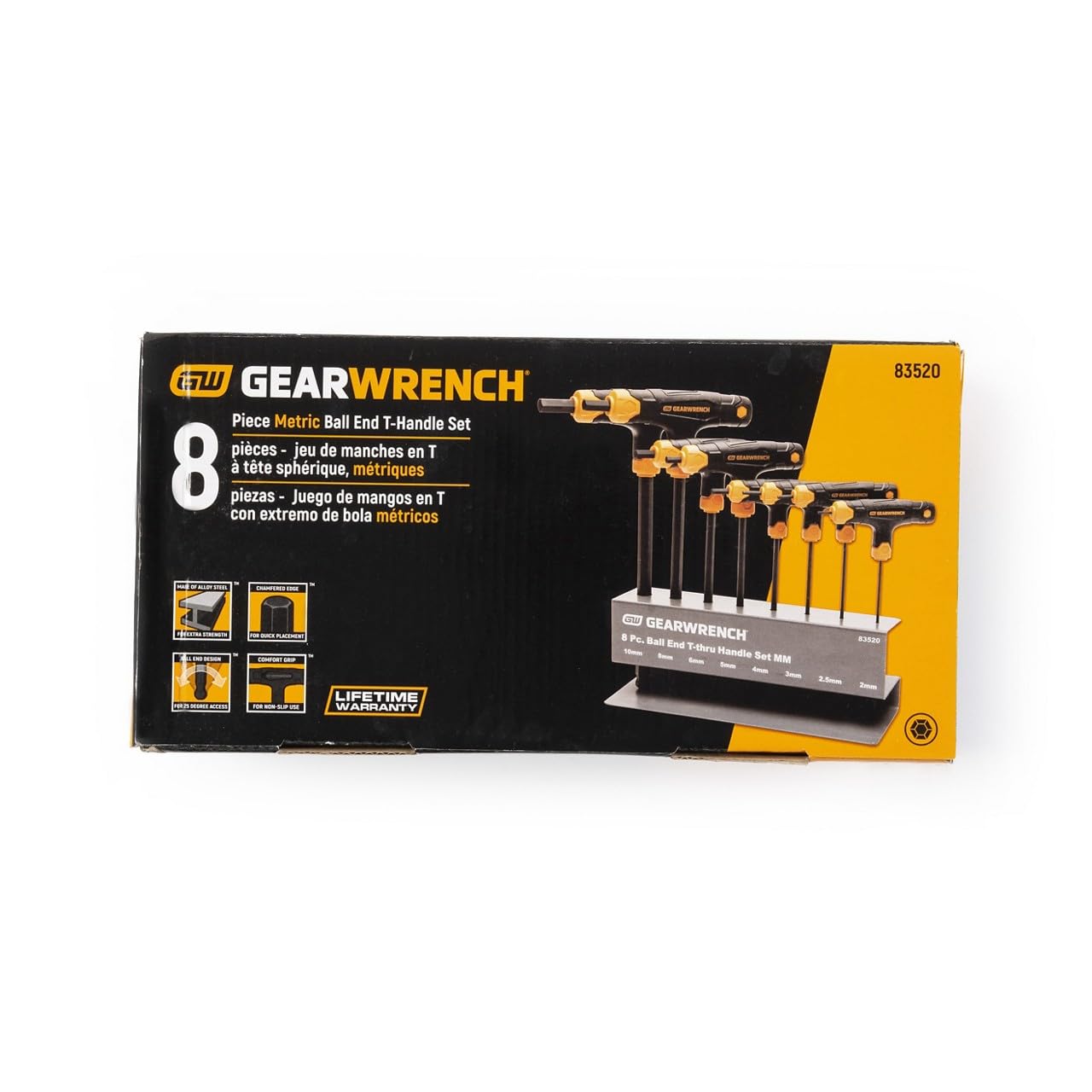 8 Piece GEARWRENCH Metric Ball End T-Handle Hex Key Set - 83520