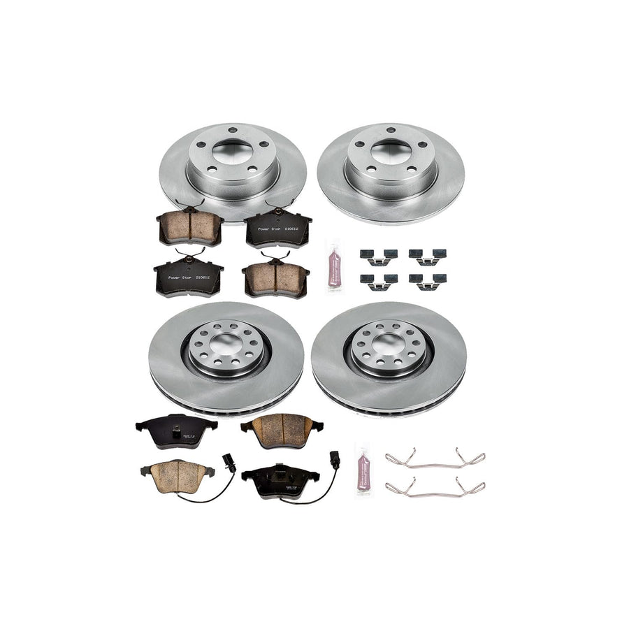 Power Stop Autospecialty KOE892 Front and Rear Replacement Brake Kit-OE Brake Rotors & Ceramic Brake Pads For Audi Allroad Quattro 2001-2005 [Model Specific]