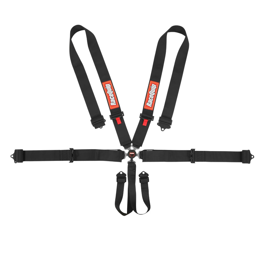 6 Point Harness RaceQuip Sportsman Camlock SFI 16.1 Pull up Adjust Bolt-On/Wrap Around Black 744004RQP