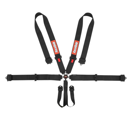 6 Point Harness RaceQuip Sportsman Camlock SFI 16.1 Pull up Adjust Bolt-On/Wrap Around Black 744004RQP