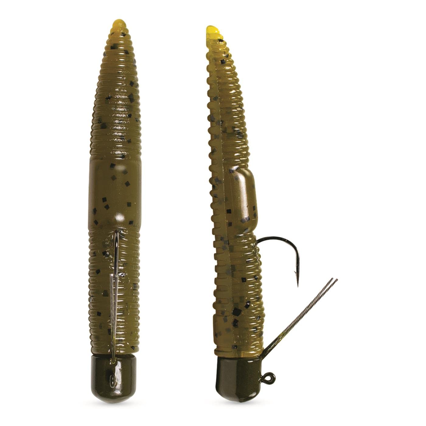 Finesse Worm Pre-Rigged Lunkerhunt Soft Bait | Fishing Lure for Bass Fishing | Freshwater Gamefish and panfish Sinking Fishing Lure, Weedless Hooks