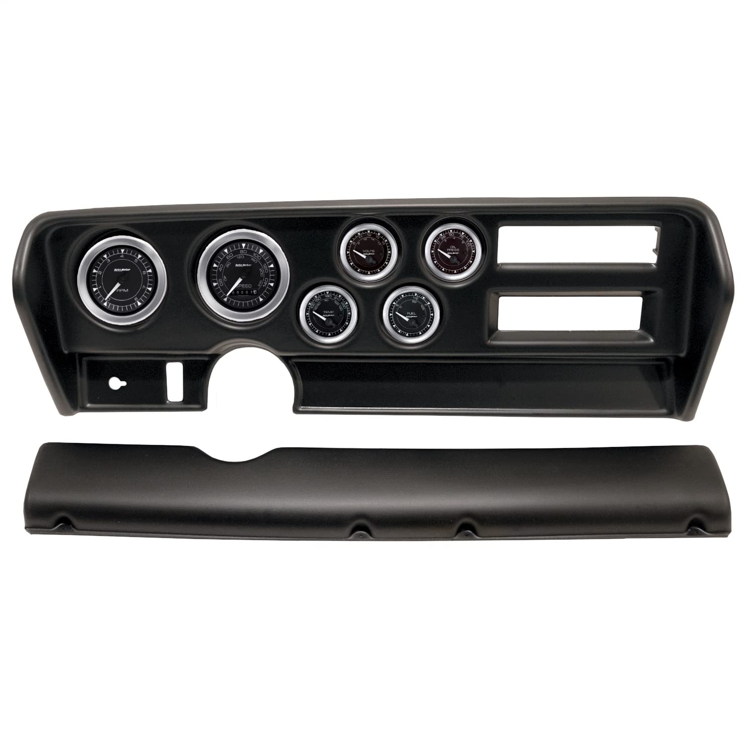 AutoMeter Dash Kit Direct Fit, (3 3/8" X2, 2 1/16" X4), Pontiac GTO Ac 70-72, Chrono (2915-04)