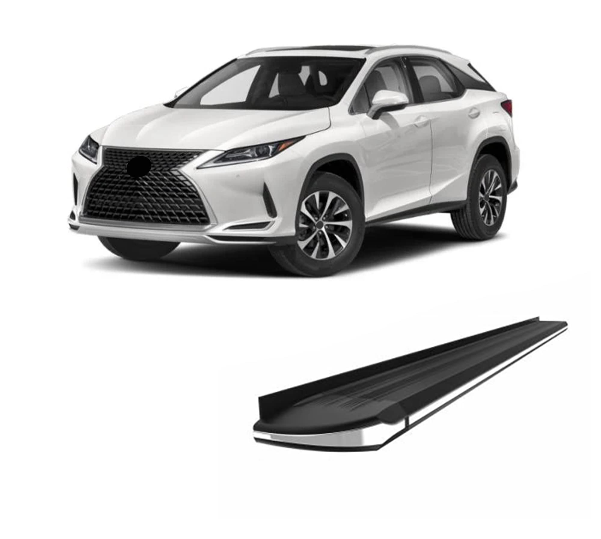Exceed Black Horse Running Boards Compatible with 2016-2020 Lexus RX350 (Excl. Sport models)|2016-2020 Lexus RX450h (Excl. Sport models)-EX-LX27OE
