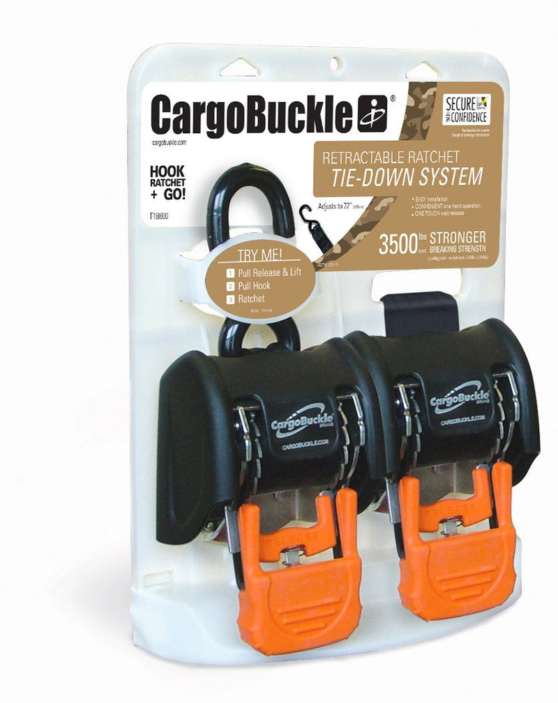 G3 CargoBuckle Retractable Ratchet Tie-Down - 2 x 72 - Pair