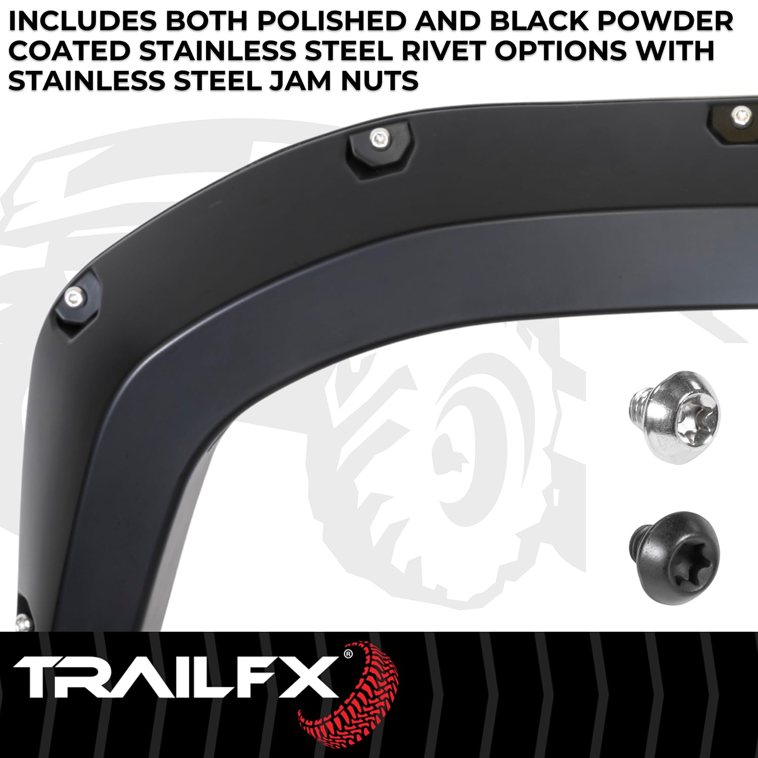 TrailFX Fender Flare 2.8 Inch TFT3005S, Pocket Style, 5.9 Inch Rear Tire Coverage, Black Smooth Paintable Finish, Set of 4, Fits 2024-2026 Toyota Tacoma