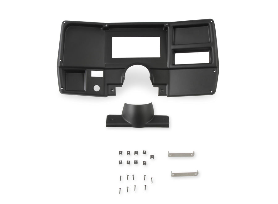 Dash Bezel Holley EFI 553-396 without A/C Vent Openings - Black