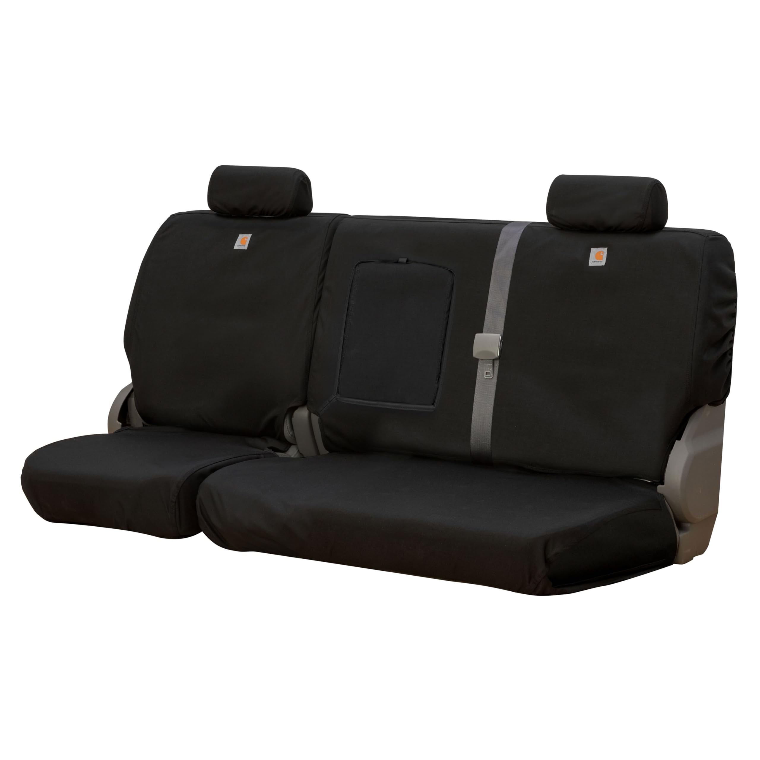 Covercraft Super Dux Carhartt SeatSaver Custom Seat Covers | Fits 2022-2023 Ford Bronco Sport with Console Vault | 2nd Row 60/40 Bench Seat, Super Dux Black