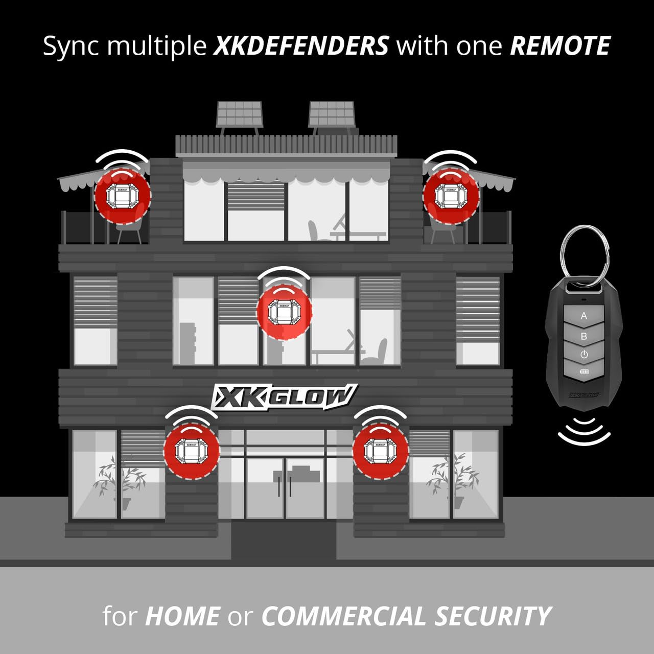 XKGLOW 7 Mode XKdefender Work & Security Light w/Remote for Home Office Commercial Camping Light