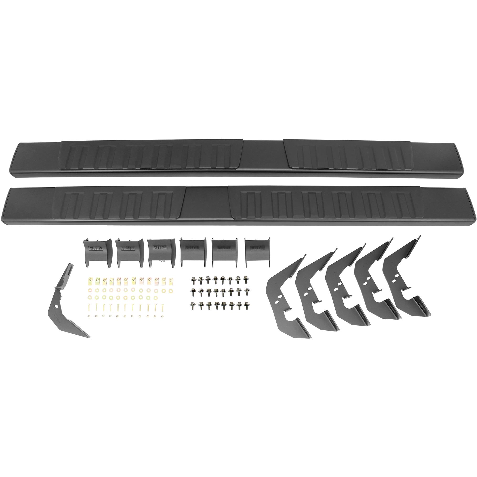 28-71025 Westin R7 Nerf Bars fits 2007-2018 Silverado Sierra 1500 2007-2019 Silverado Sierra 2500 3500 Extended Cab Double Cab (Exc 2007 Classic) Black Pair