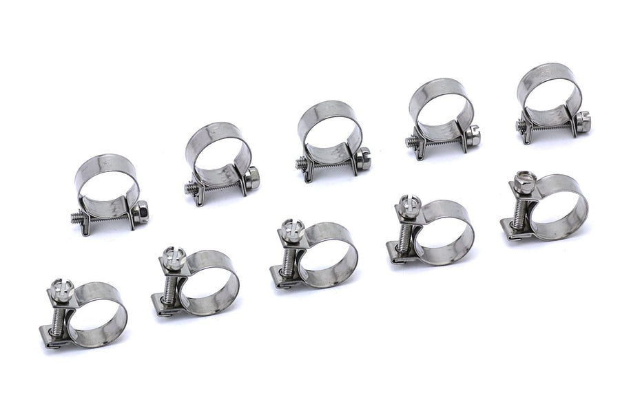 Performance HPS #13 Stainless Steel 1/4" Fuel Injection Hose Clamps 10pc Pack (11mm - 13mm) (FIC-11x10)