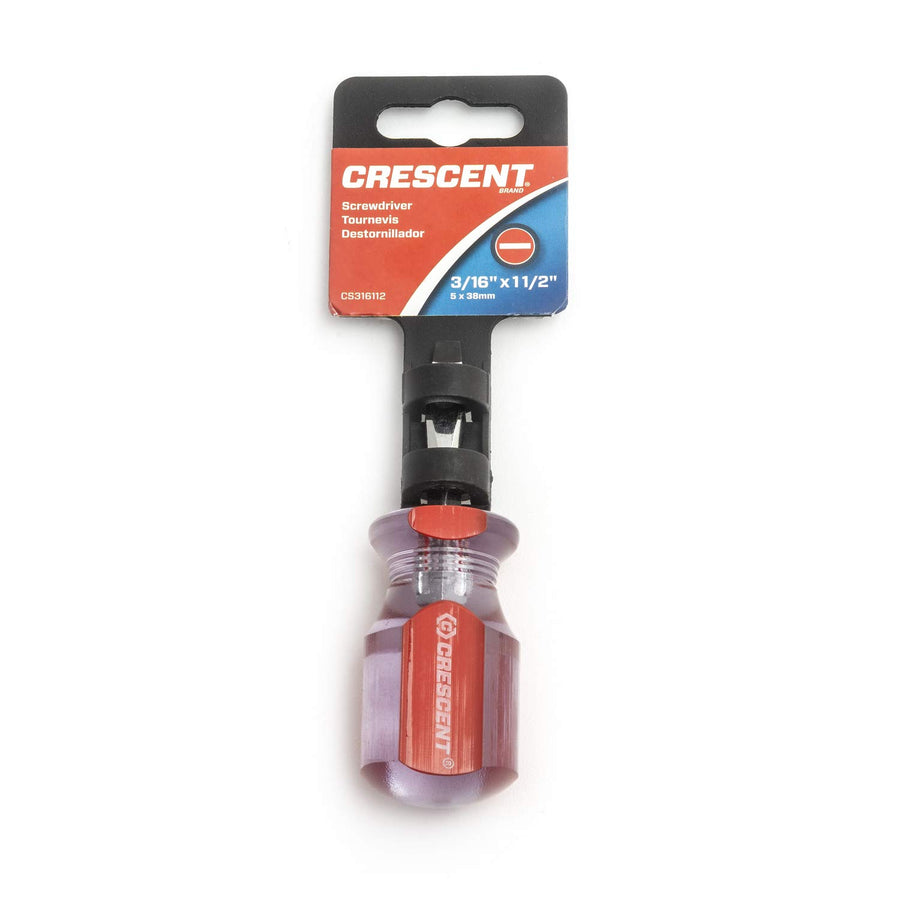 3/16" x 1-1/2" Slotted Acetate Stubby Screwdriver - Crescent CS316112