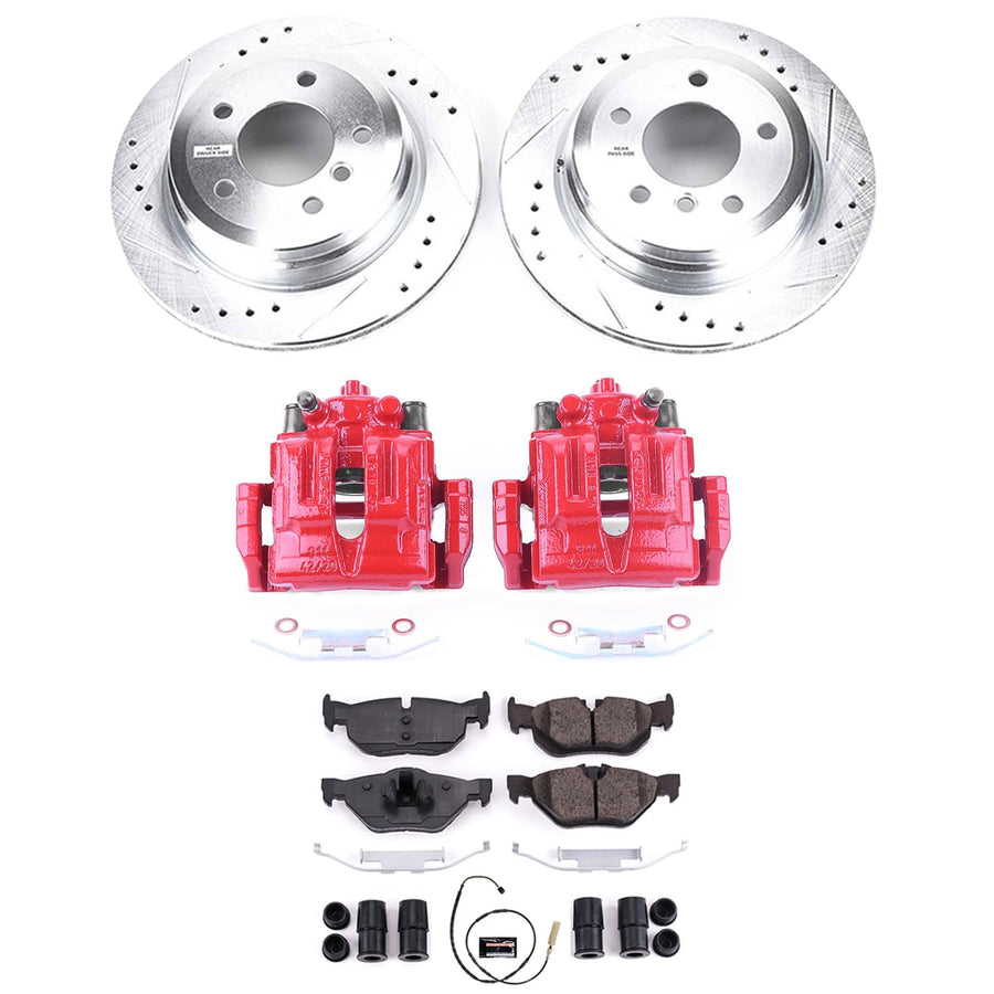 Power Stop Z23 Evolution Sport Rear Caliper Brake Kit- Brake Rotor, Brake Caliper and Carbon-Fiber Ceramic Brake Pads For BMW 328i 2011-2013, BMW 328i xDrive 2011-2013 [Model Specific]