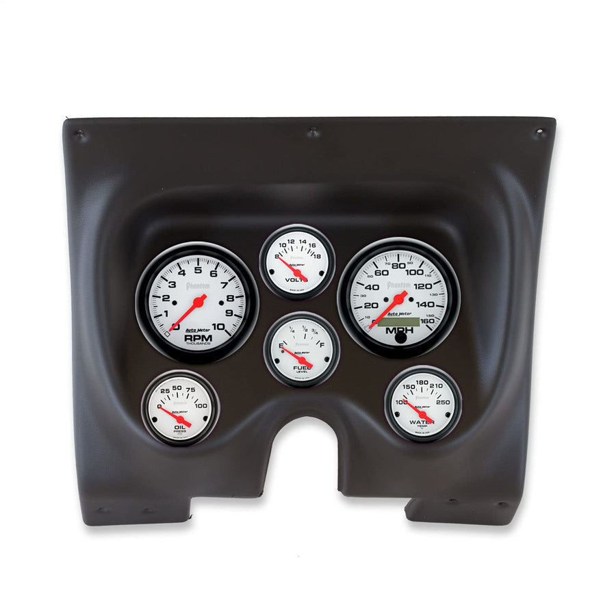 AutoMeter Dash Kit Direct Fit, Camaro/Firebird 67-68, Tach/Mph/Fuel/Oilp/Wtmp/Volt, Phantom (2130-09)