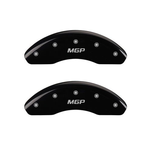 MGP 'MGP' Engraved Caliper Covers 20206SMGPBK with Black Powder Coat Finish and Silver Characters, (Set of 4)