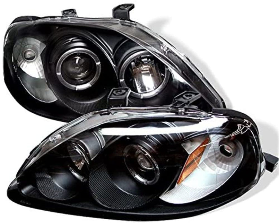 LED Halo Spyder Auto Projector Headlights Black/Clear 5010933