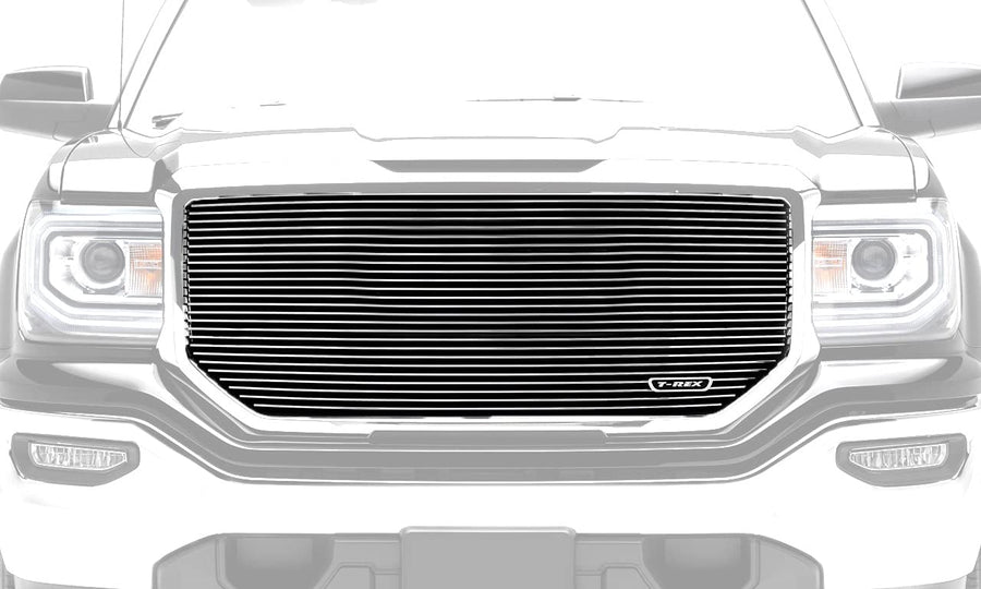 T-Rex Grilles Laser Billet Grille, 2016-2018 Sierra 1500, Polished, 1 Pc, Insert, without Logo Cutout - PN #6202140, Black