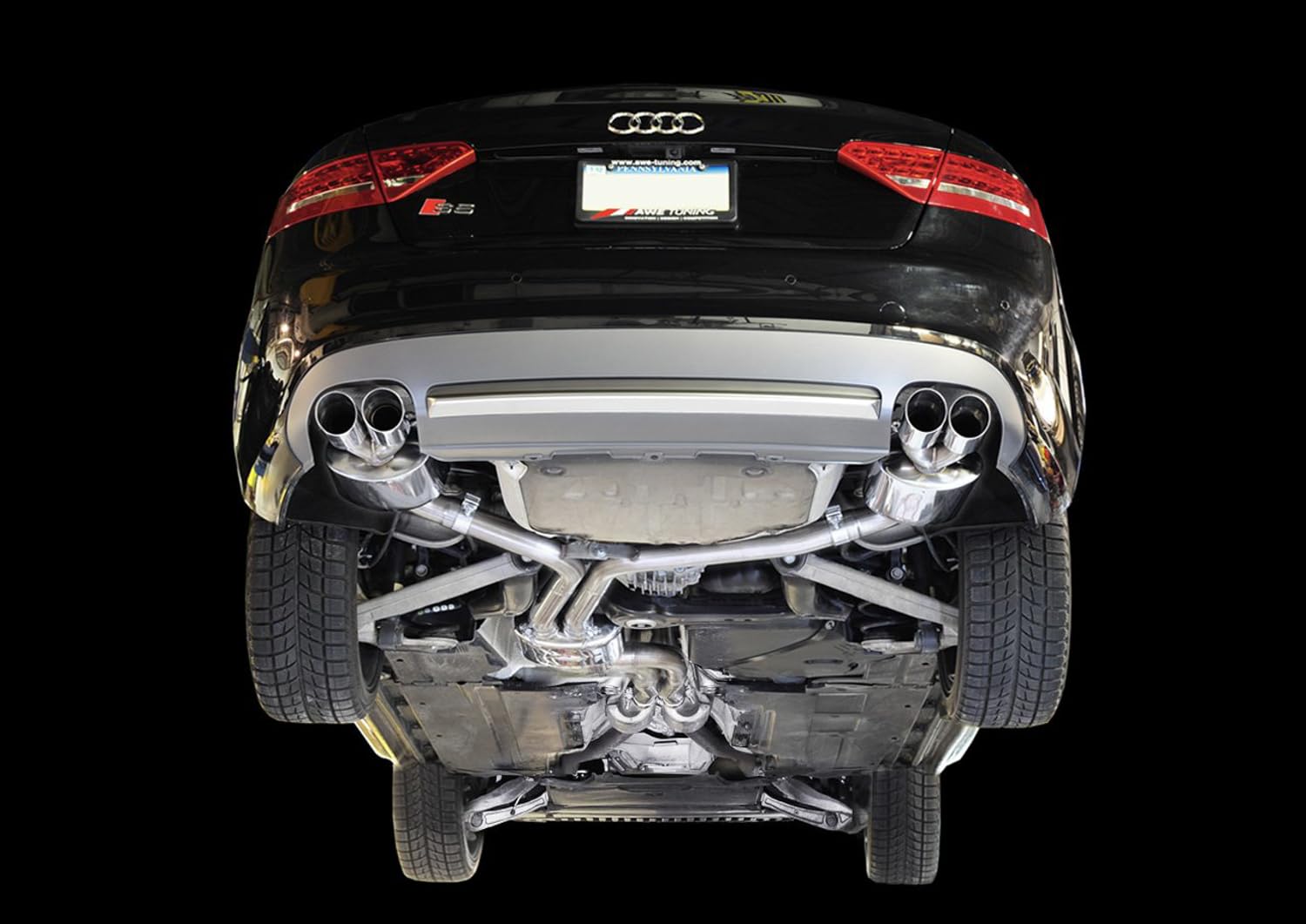 AWE Tuning 3.0T Audi B8.5 S5 Touring Edition Exhaust System - Polished Silver Tips (90mm) - 3015-42028