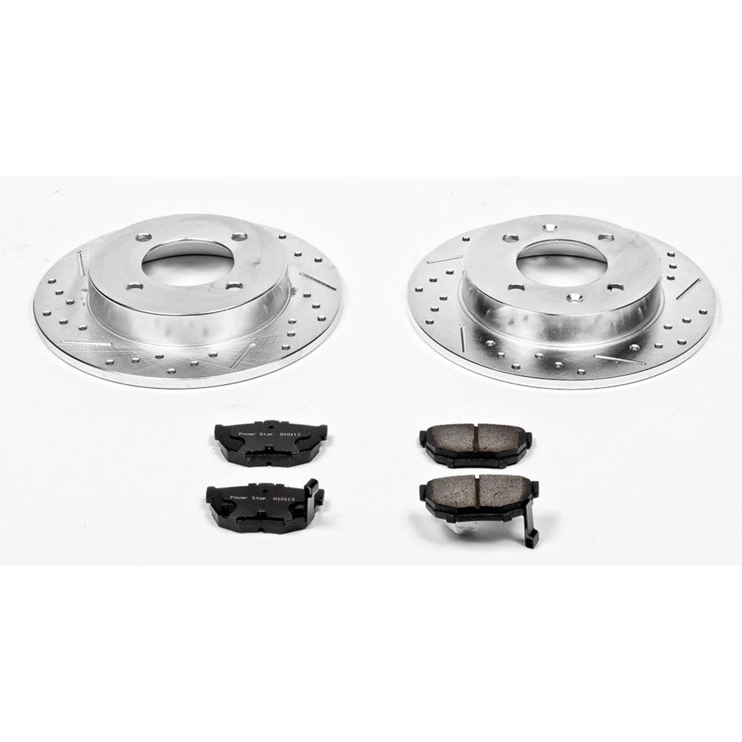 Power Stop K3106 Z23 Carbon Fiber Brake Pads with Drilled & Slotted Brake Rotors Kit For Hyundai Elantra 1997-2006, Hyundai Tiburon 1997-2001 [Model Specific]