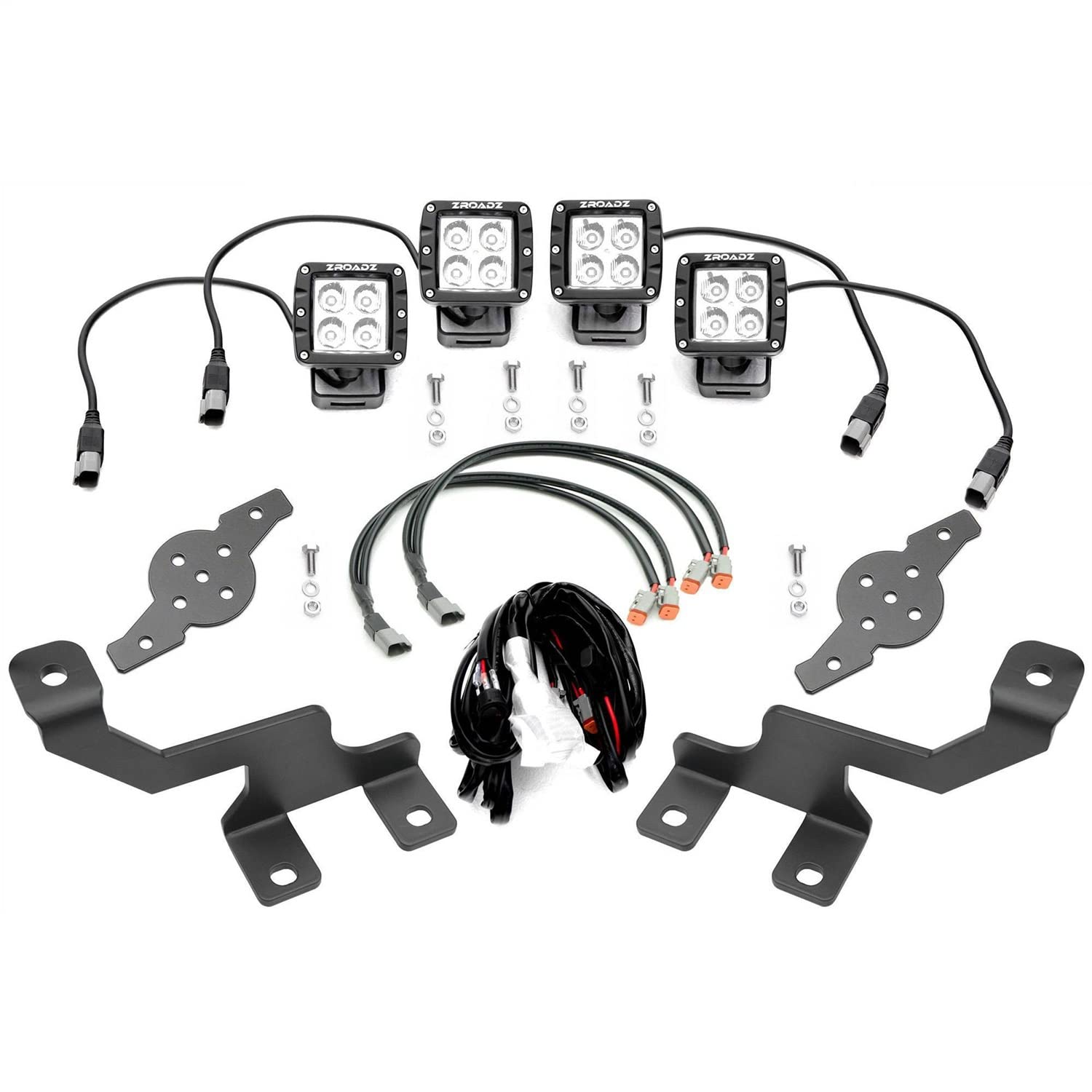 ZROADZ 2010-2014 FORD Z365601-KIT4 F150-RAPTOR Black A-Pillar 4-LED Pod Light Kit