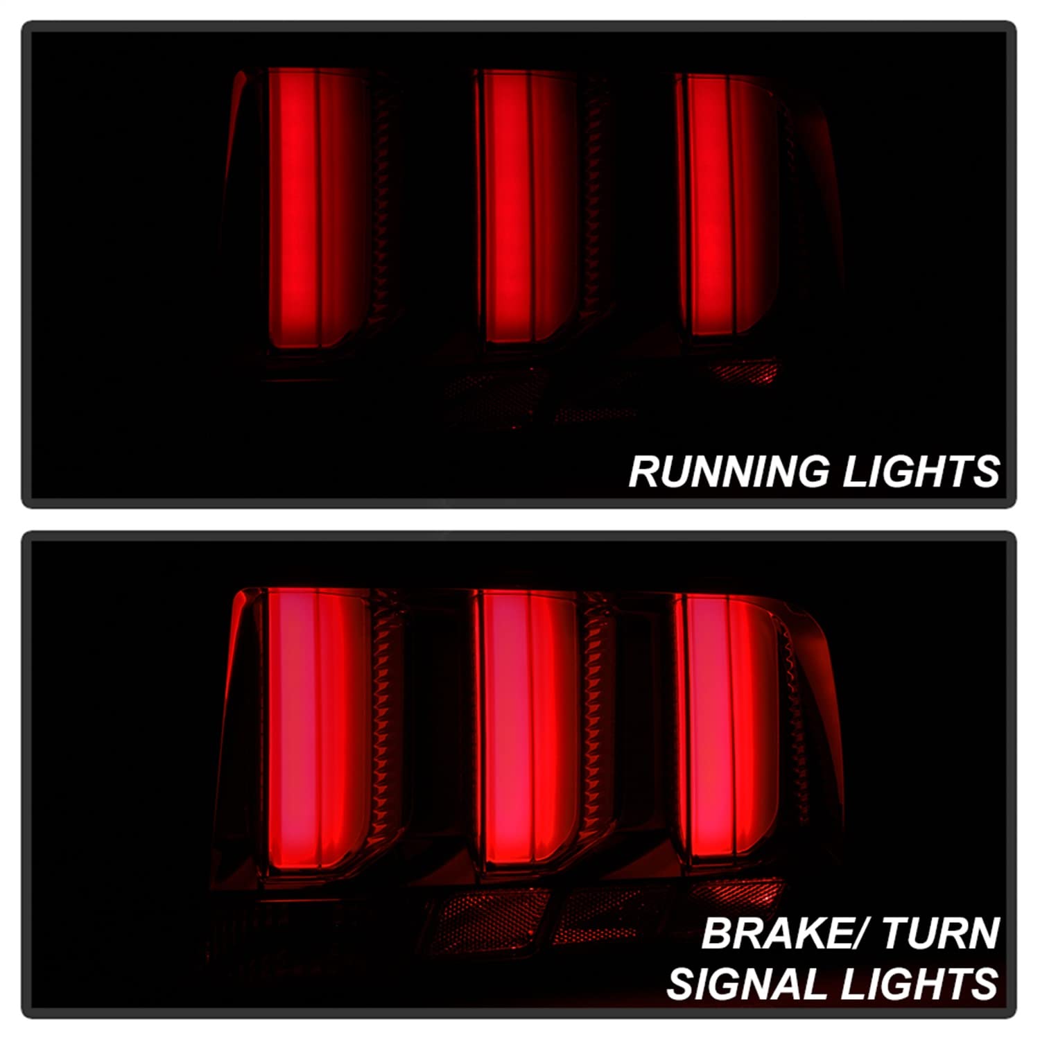Ford Mustang 2005-2009 Spyder 5086723 (Red Light Bar) LED Tail Lights - Smoke