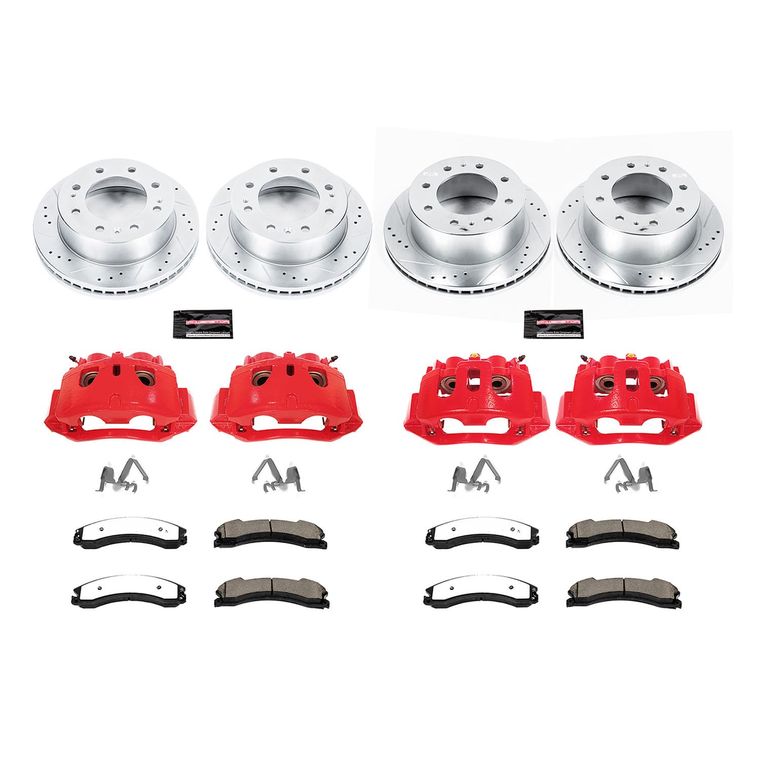 Power Stop Z36 Truck & Tow Caliper Brake Kit KC6992-36 with Drilled and Slotted Brake Rotors, Carbon-Fiber Ceramic Pads For 2015-2019 Chevy Silverado 2500HD 3500HD GMC Sierra 2500HD