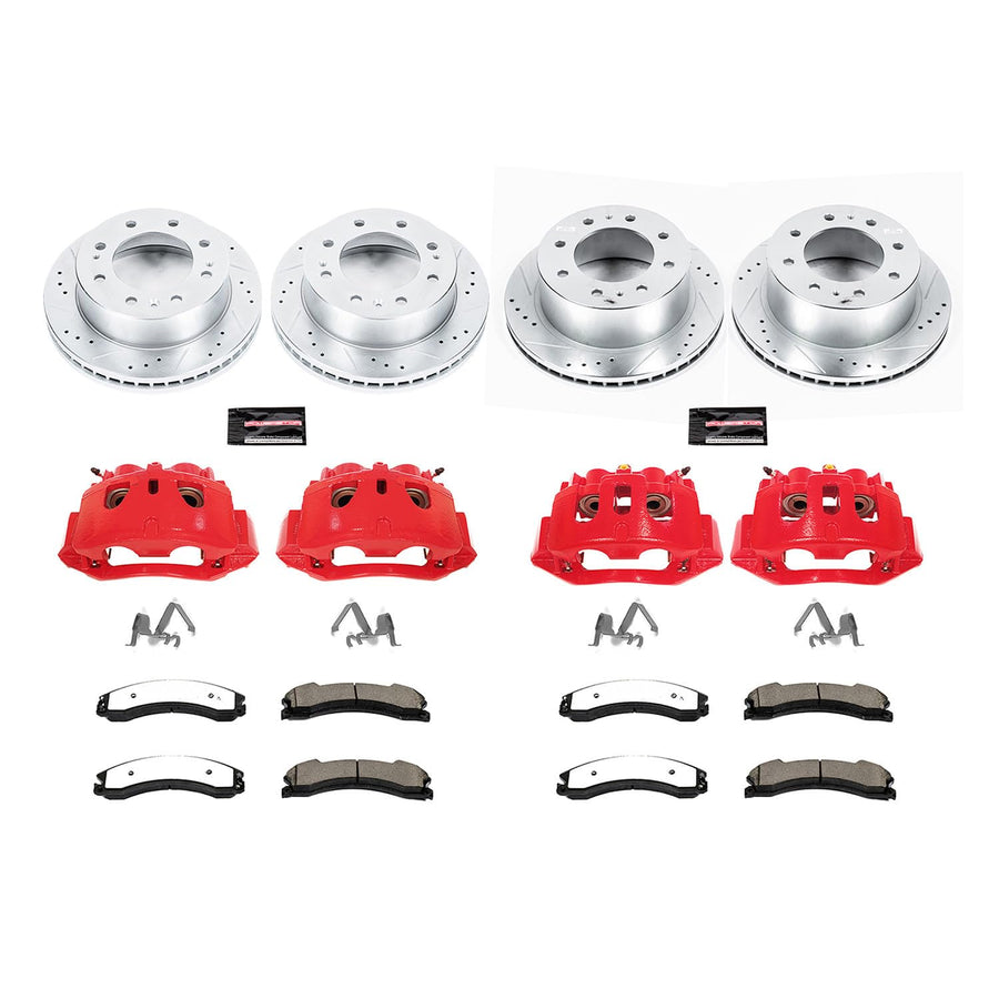Power Stop Z36 Truck & Tow Caliper Brake Kit KC6992-36 with Drilled and Slotted Brake Rotors, Carbon-Fiber Ceramic Pads For 2015-2019 Chevy Silverado 2500HD 3500HD GMC Sierra 2500HD