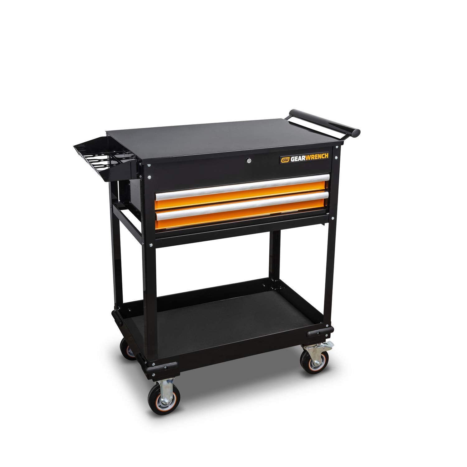 2 Drawer GEARWRENCH Black & Orange Utility Cart, 32" - 83168