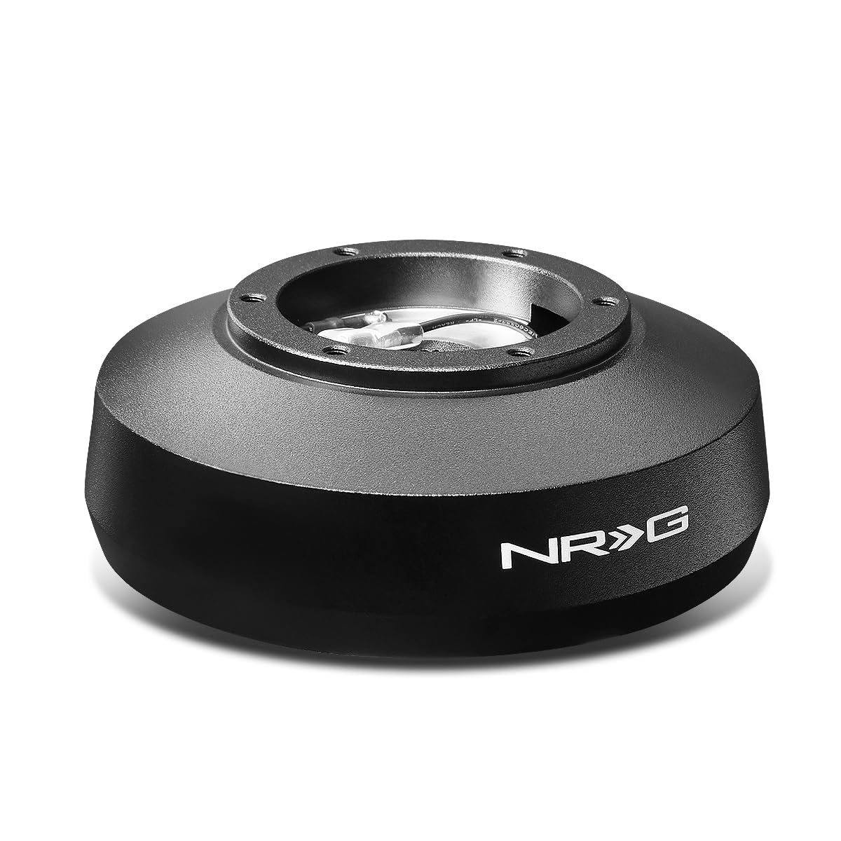 NRG Innovations Short Hub Racing Steering Wheel, Lockable Aluminum Steering Shaft, 6x70mm Bolt Pattern Quick Release Adapter Unit, Compatible With 92-97 Ford F150/ F250/ F350, Black, NRG-SRK-161H