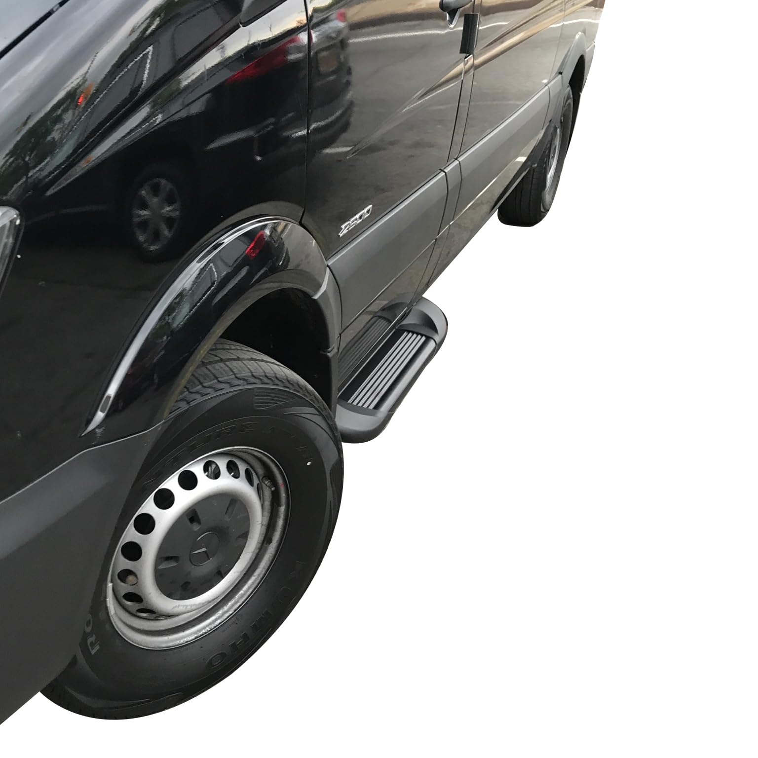 Transporter Running Boards Black Horse Compatible with 2009-2016 Ford F-250 Super Duty|2009-2016 Ford F-350 Super Duty|2009-2016 Ford F-450 Super Duty|2009-2016 Ford F-550 Super Duty-TR-F491