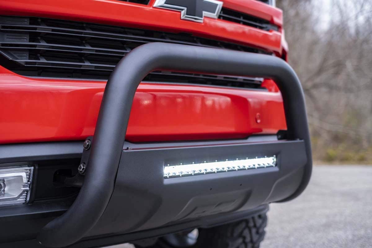 Black LED Rough Country Bull Bar for 2019-2022 Chevy Silverado - B-C4072